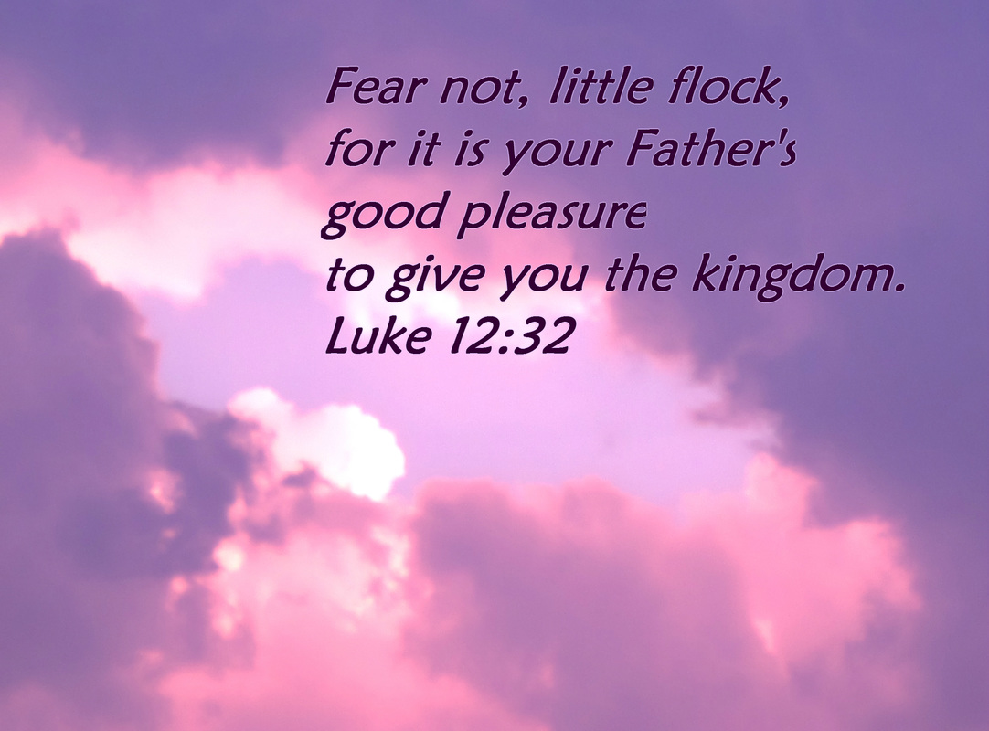 Fear not, little flock, for it is your Father's good pleasure to give you the kingdom. Luke 12:32