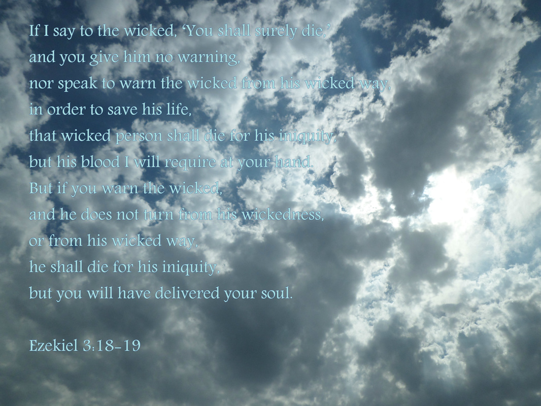 Ezekiel 3:18-19 on photo of clouds by Donna Campbell