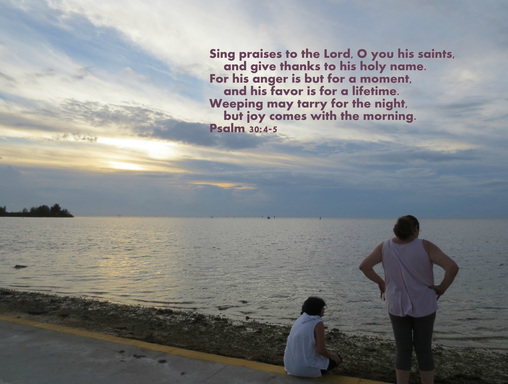 Psalm 30:4-5 This picture of a sunset at Hudson Beach was taken by Lani Campbell