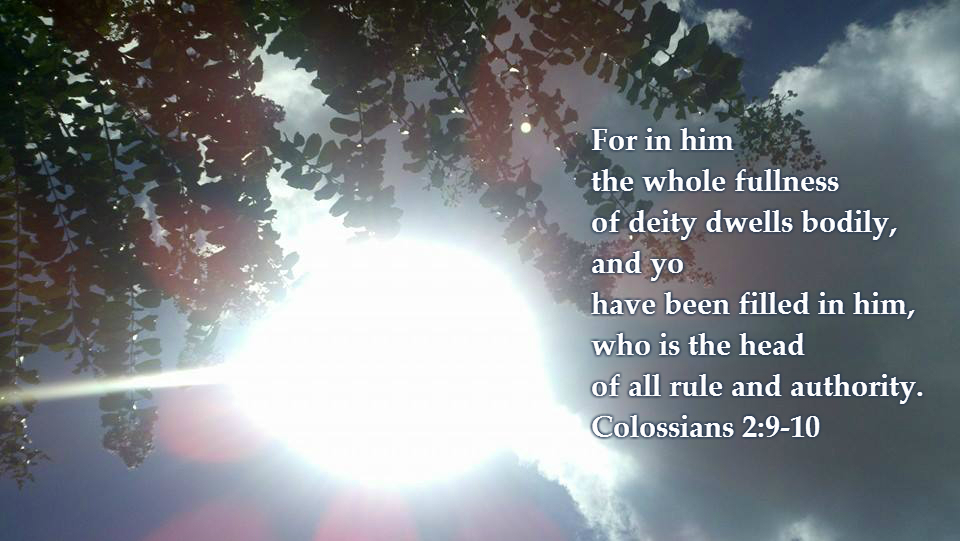 For in him the whole fullness of deity dwells bodily, and you have been filled in him, who is the head of all rule and authority. Colossians 2:9-10