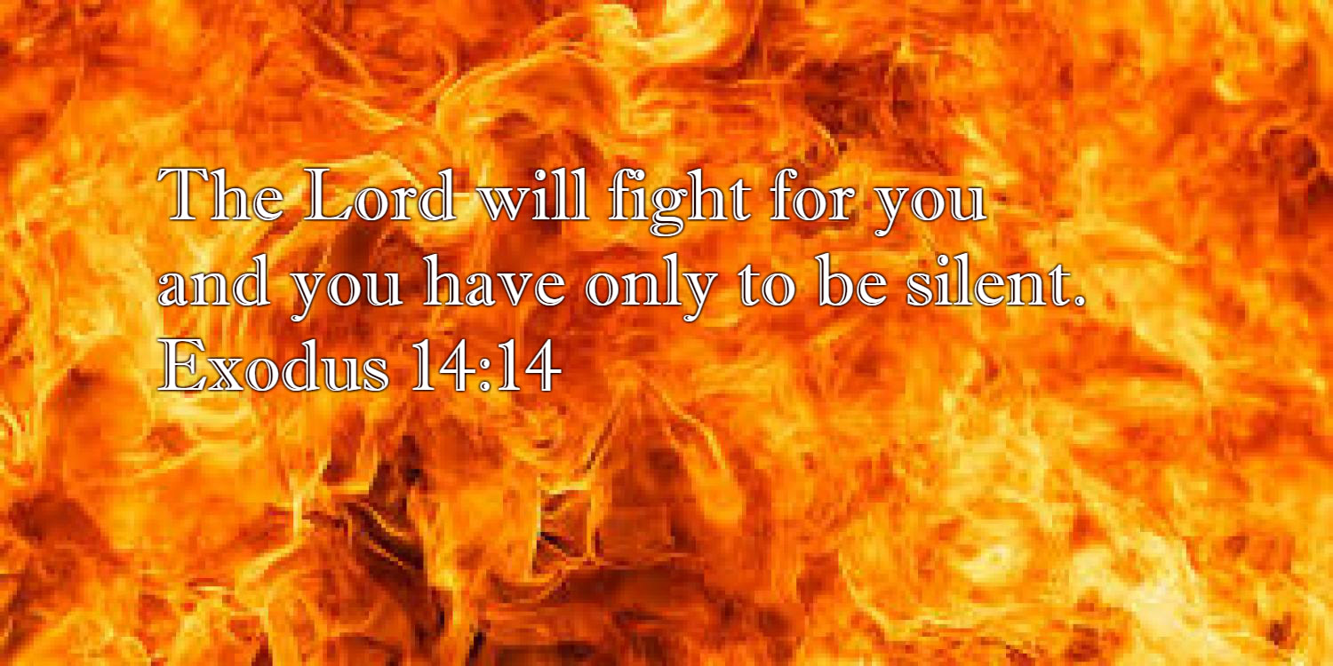 The LORD will fight for you and you only have to be silent. Exodus 14:14