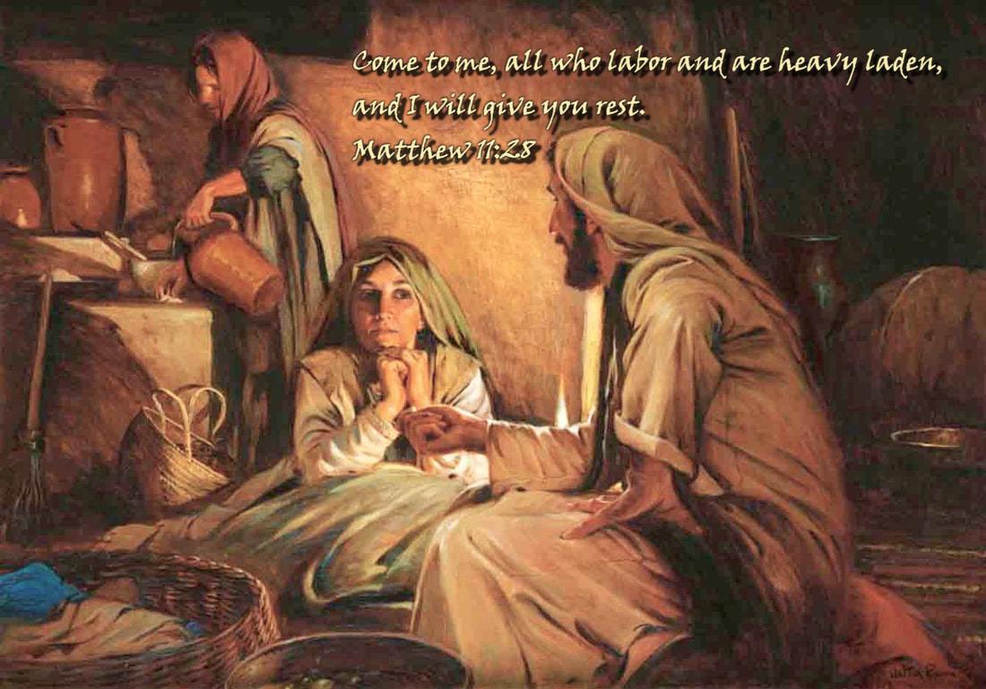 Mary of Bethany, Sitting at the Feet of Jesus Come to me, all who labor and are heavy laden, and I will give you rest. Matthew 11:28