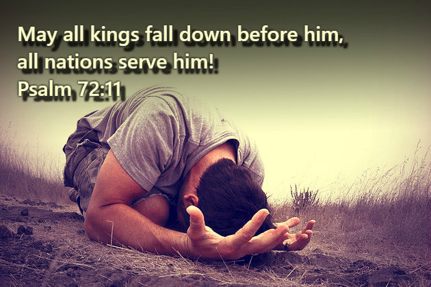 May all kings fall down before him, all nations serve him!  Psalm 72:11